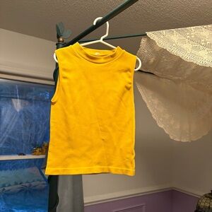 Yellow Sleeveless Super-Stretchy Tank Top